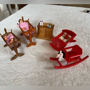 Vintage Dollhouse Nursery Set
